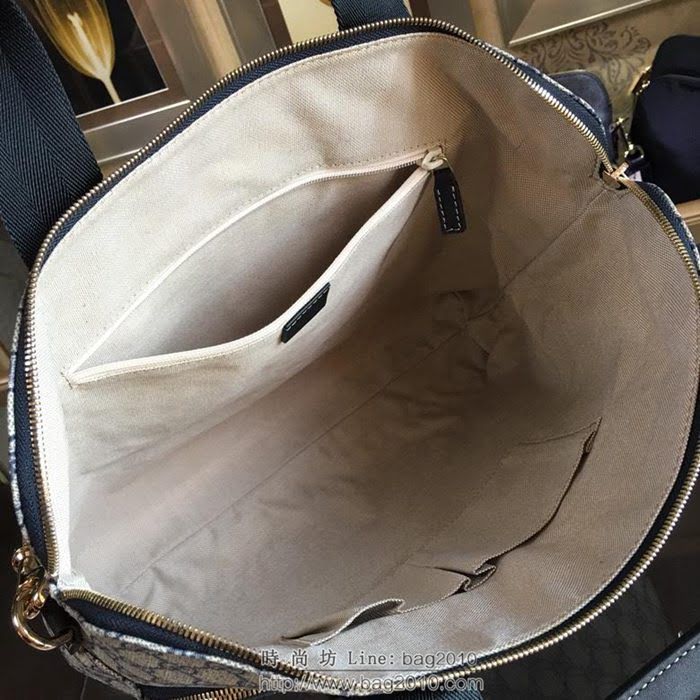 GUCCI 古馳男包 新款 854361 Gucci專用進口雙G防水料配頭層牛皮 大號 男士手提包